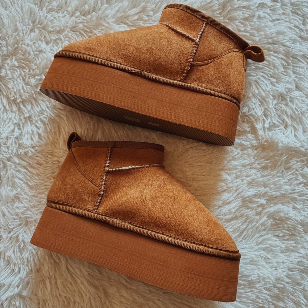 Ugg Like Fur Platform Booties